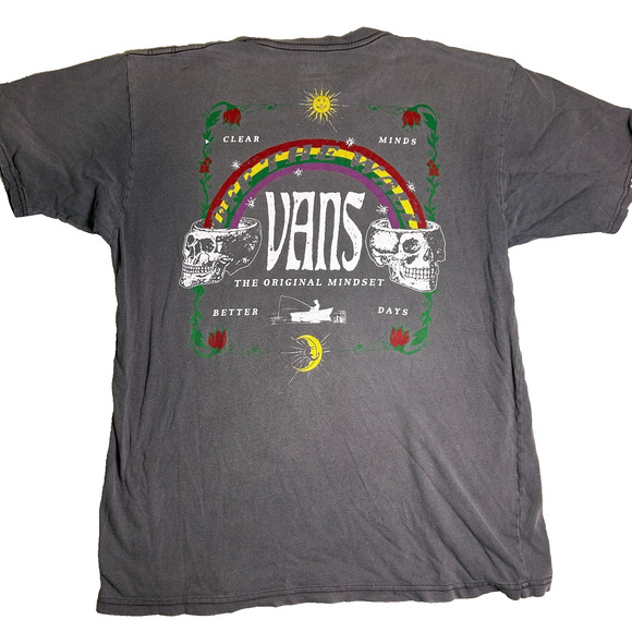 VANS Off The Wall Original Mindset Graphic Tee Mens Large Gray Skater Streetwear - Picture 1 of 7